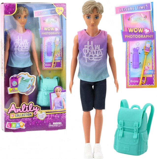 Anlily Junge Puppe mit Rucksack