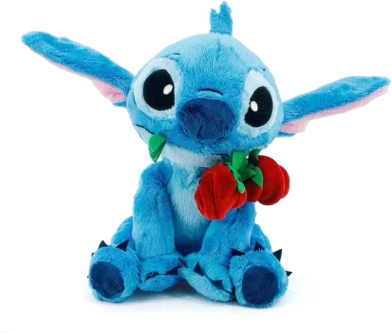 Disney-Stitch-Plüschtier mit Rose 25 cm