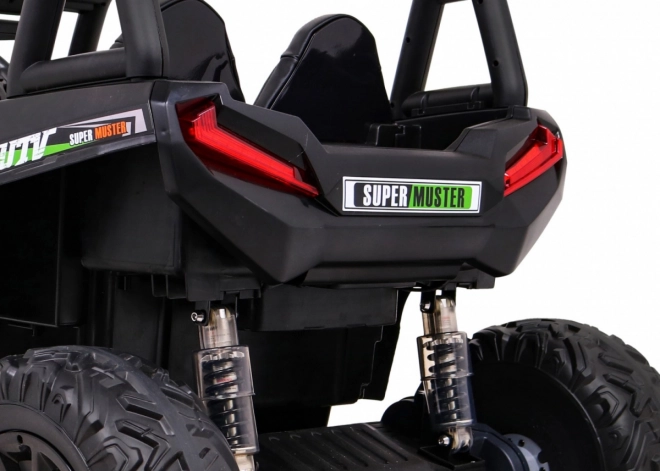 Buggy UTV Offroader für Kinder Grün + Fernbedienung + Gepäckträger + langsamer Start + EVA + MP3 LED