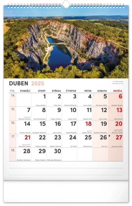 Notique Wandkalender Malerische Ecken von Tschechien 2025