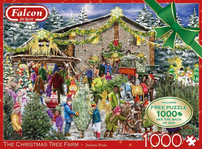 Falcon Puzzle mit Weihnachtsbäumen Doppelpack