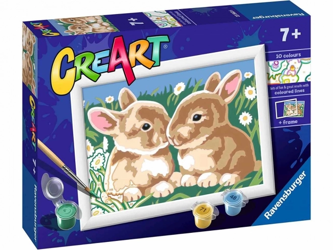 CreArt Malen nach Zahlen Fluffy Bunnies Set