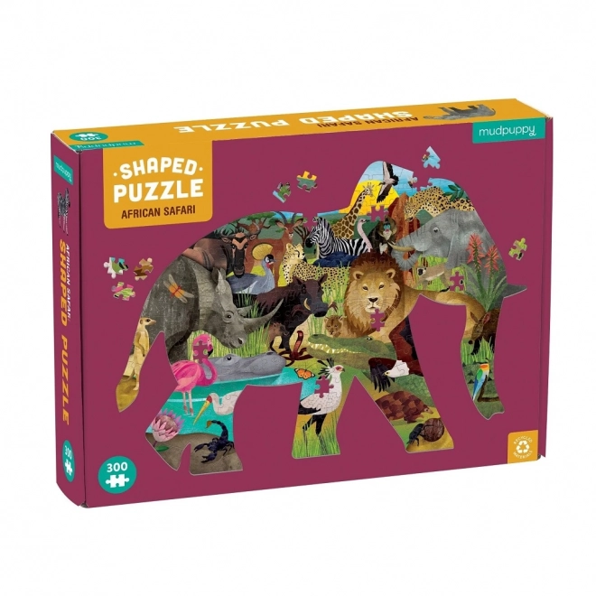 Puzzle Afrikanische Safari Elefant Form 300 Teile