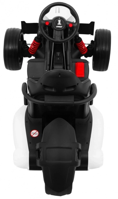 Kinder-Gokart Bolid XR-1 mit Batterie Weiß + verstellbarer Lenker + geformter Sitz