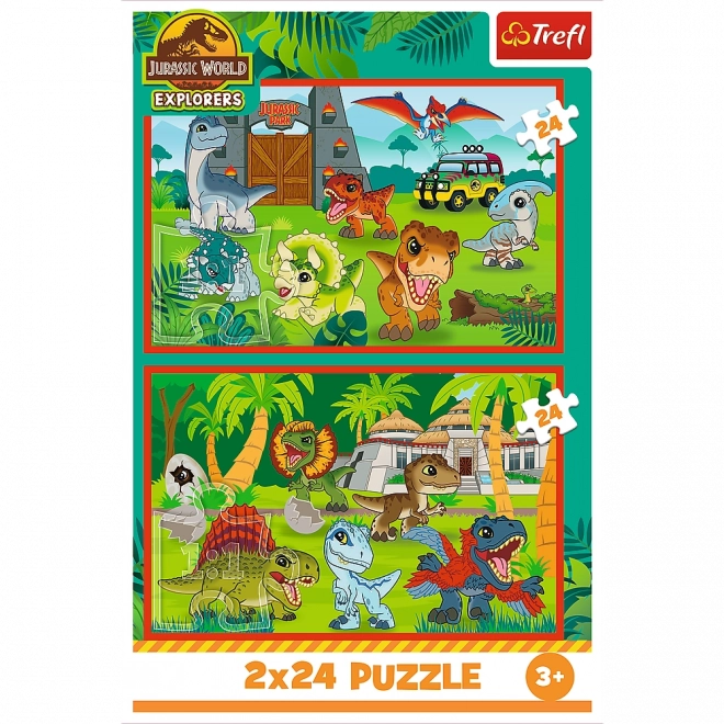 Puzzle 2x24 Kleine Dinosaurier Jurassic World