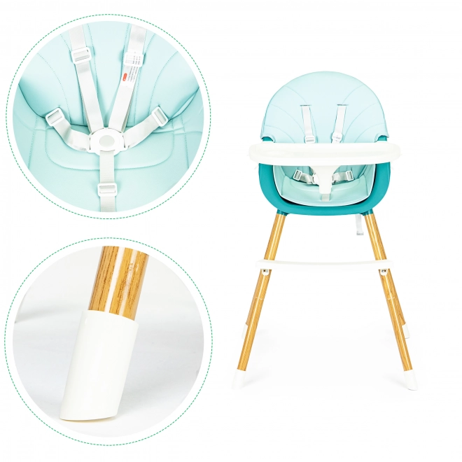 2 in 1 Hochstuhl Ecotoys blau