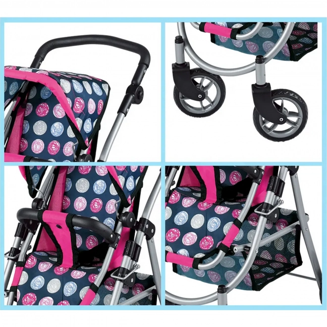 Woopie königlicher Puppenwagen mit einstellbarem Sitz und 4 Rädern