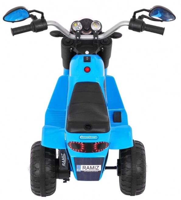 Minibike mit Akku für Kinder Blau mit Sound und LED-Lichtern