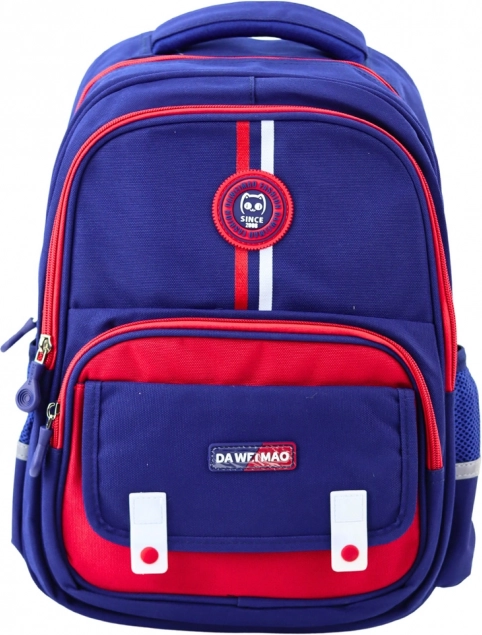 Schulrucksack dunkelblau und rot 20L