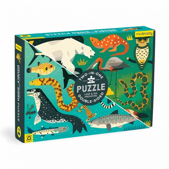 Oboustrannige Puzzle Land- und Meerespredatoren 100 Teile