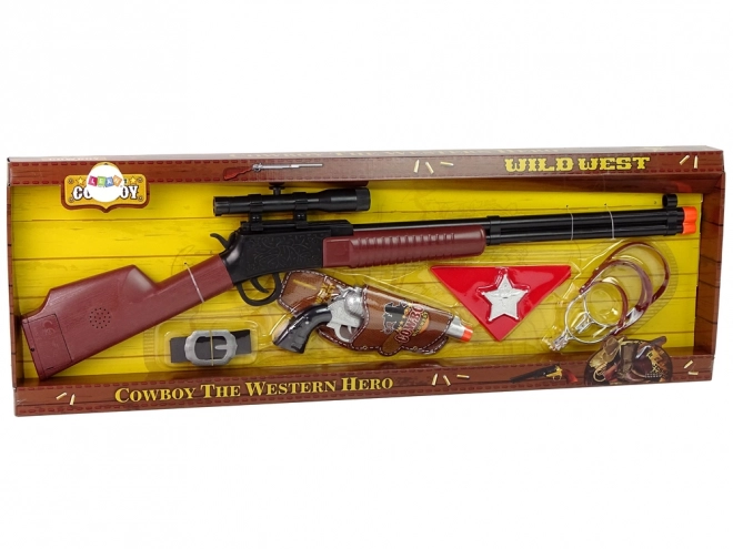 Cowboy Sheriff Set mit Gewehr und Revolver