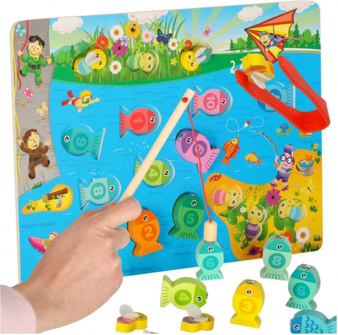 Holz-Magnetspiel Fische und Bienen Montessori 3-in-1