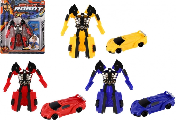 Transformer-Roboter/Auto aus Kunststoff 14 cm in drei Farben