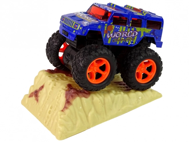 Monster Truck Spielzeugauto mit Rückziehantrieb und Sprungrampe