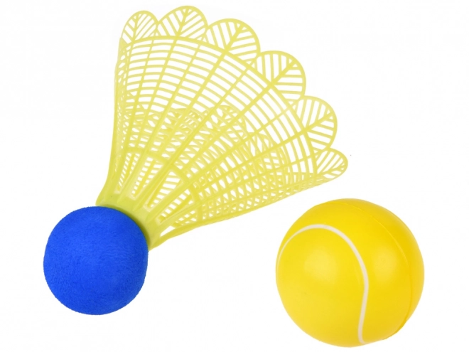 Badminton Set mit Schaumstoffball und Federball