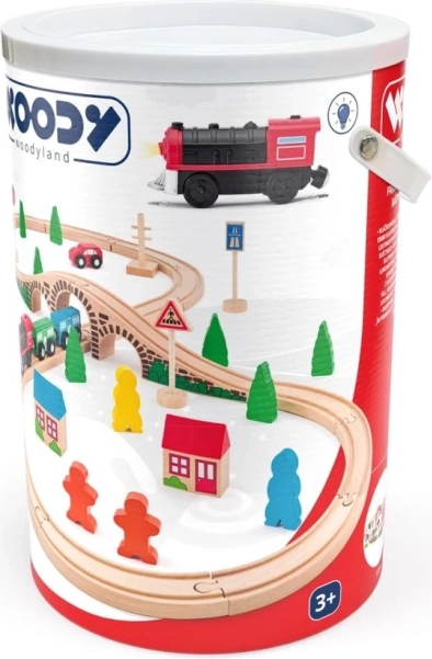 Woody Achtförmige Eisenbahnstrecke mit Elektrolokomotive