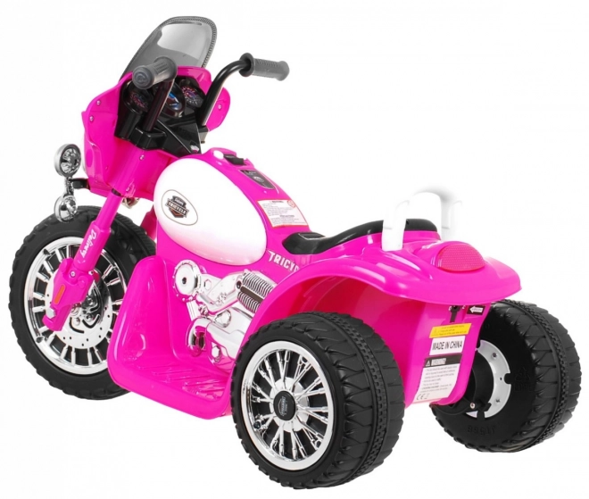 Kinder-Chopper mit Akku in Rosa mit 3 Rädern, Geräuschen und LED-Lichtern