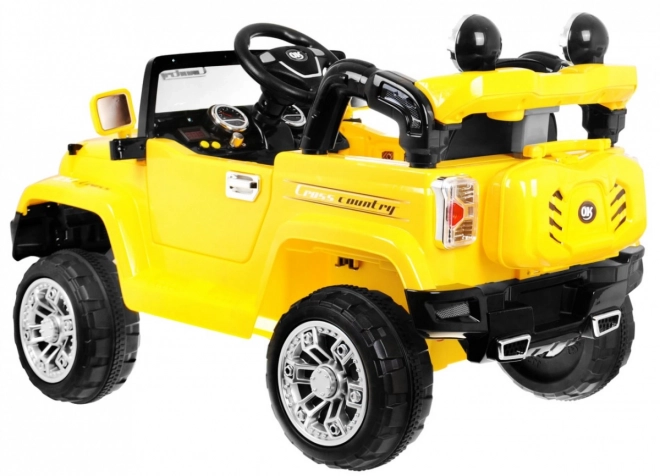 JJ Geländewagen auf Batterie für Kinder Gelb + Fernbedienung + Stauraum + Lichter + Audio