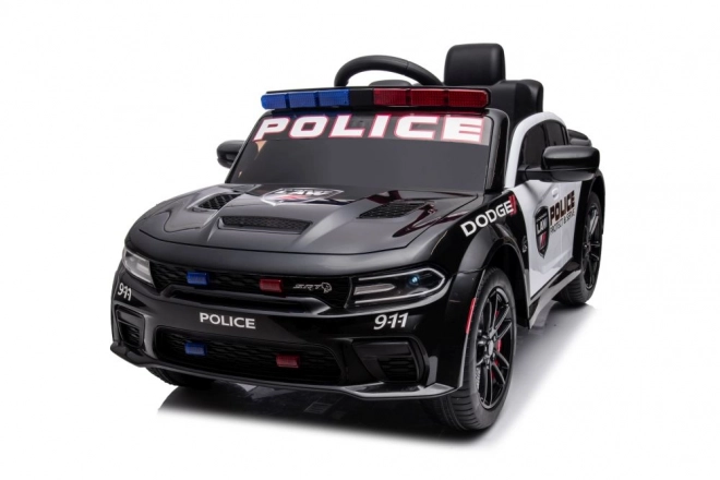 Elektrisches Kinderauto Dodge Charger Polizei Schwarz