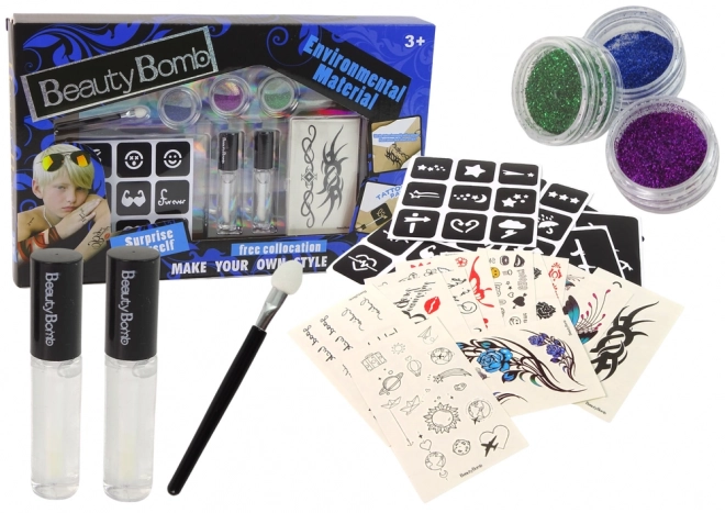 Glitzer Tattoo Set für Kinderpartys