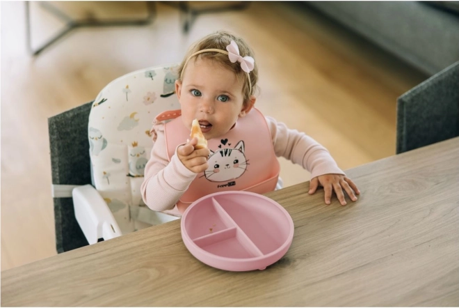 Silikonteller Pink für Babys