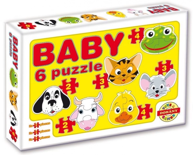 Dohány Baby Puzzle Safari Tierköpfe 6-in-1