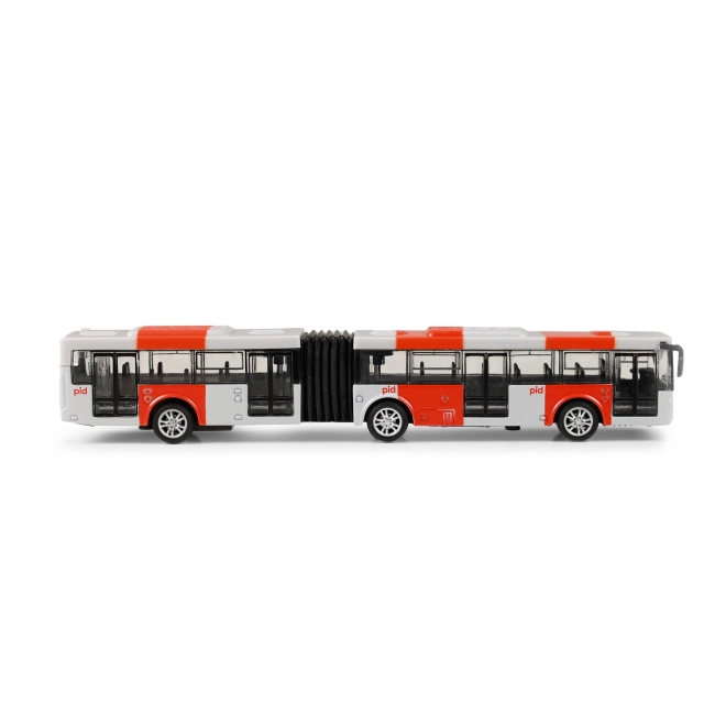 Roter Gelenkbus Metallmodell Prag