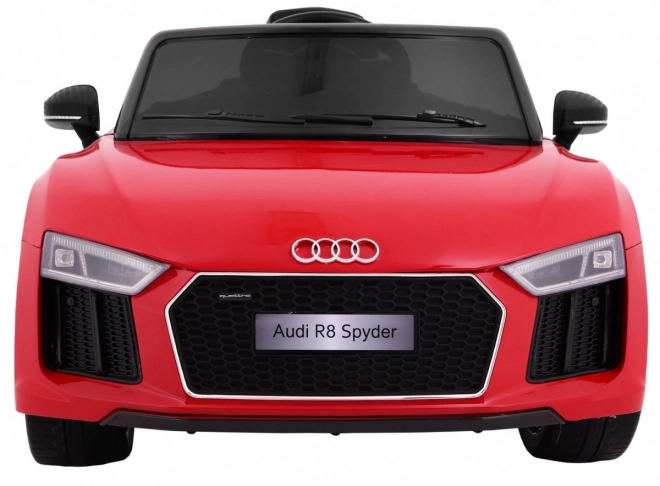 Audi R8 Spyder mit Akku Roter Lack + Fernbedienung + EVA + Langsamer Start + MP3 Radio + LED-Diode