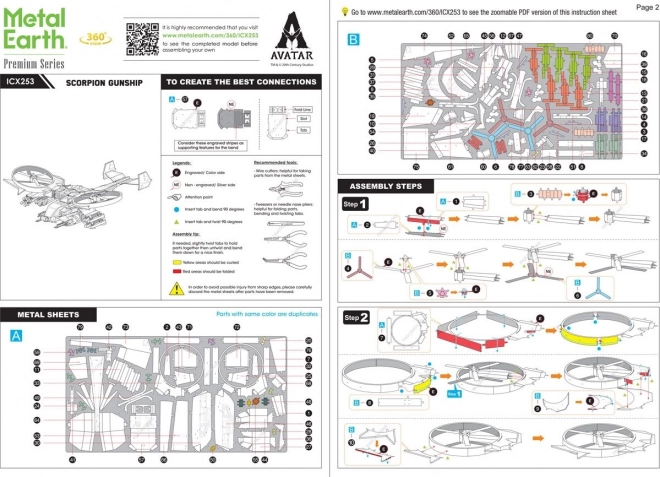 3D-Puzzle Metall Earth Premium Serie: Avatar Scorpion Gunship