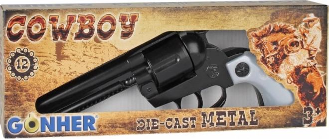 Kovbojrevolver Metall Schwarz 12 Schuss