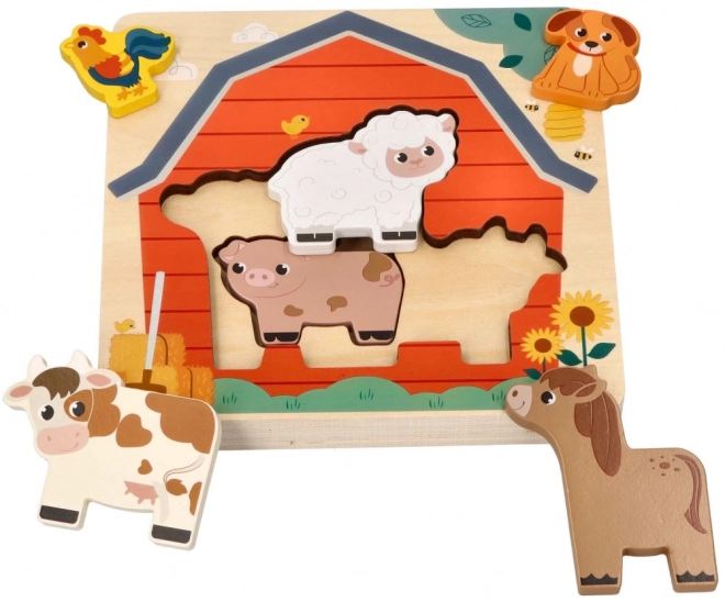 Schichtenpuzzle Tierbabys auf dem Bauernhof