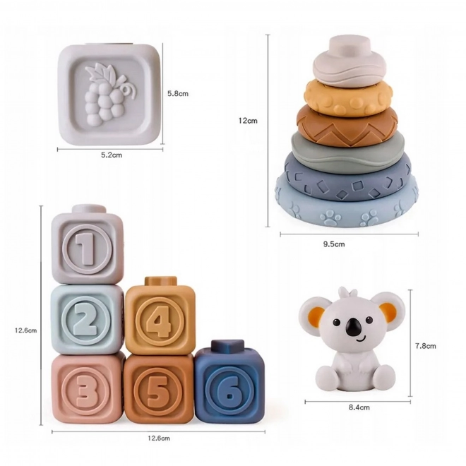 Woopie Baby Weiche Sensorik-Bausteine ​​Set 3-in-1 Bär