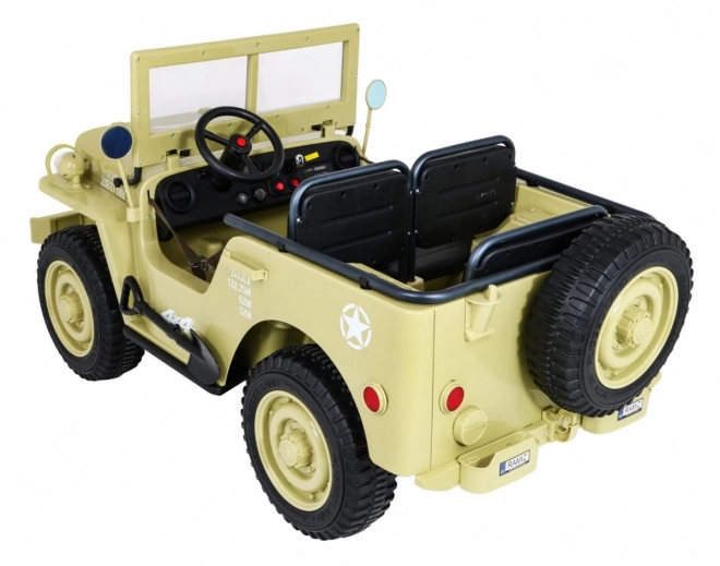 Retro-Militärfahrzeug für Kinder mit 4x4-Antrieb, Platz für 3 und EVA-Reifen