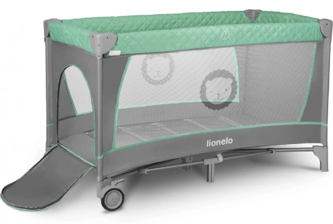 Cestige Babybett Flower 2-in-1 Grau Scandi – Türkis