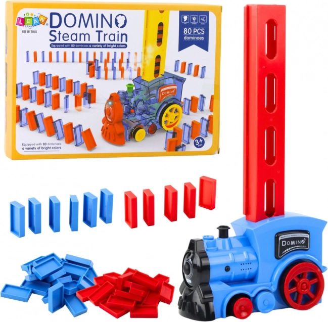 Elektrische Lokomotive mit Batterien, Dominos und Dampfeffekten