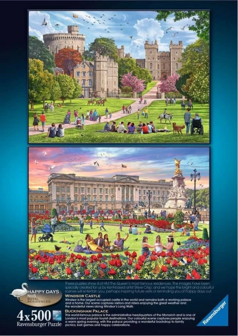 Ravensburger Puzzle Königliche Residenzen Großbritannien 4x500 Teile