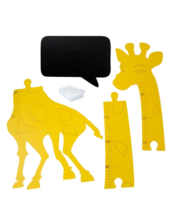 Holz-Wachstumsmesser Giraffe 125 cm Gelb