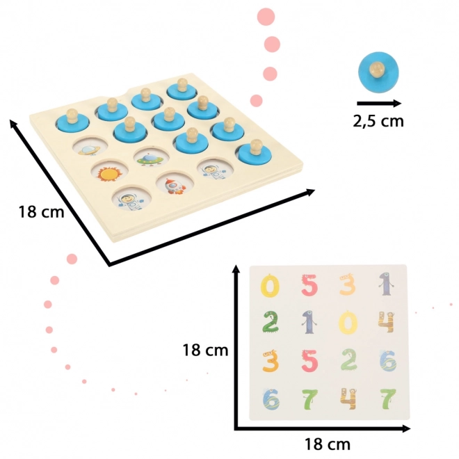 Montessori Memory Spiel aus Holz mit 4 Karten