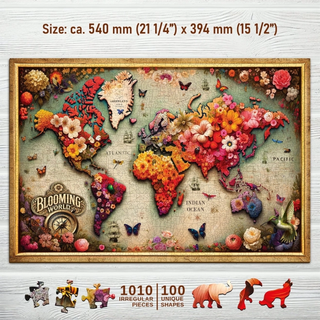 Holzpuzzle Bunte Karte 1010 Teile