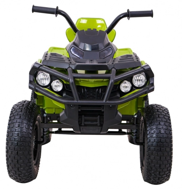 Kinder-Batterie-ATV Air Quad Grün + aufblasbare Räder + Radio MP3 + langsamer Start