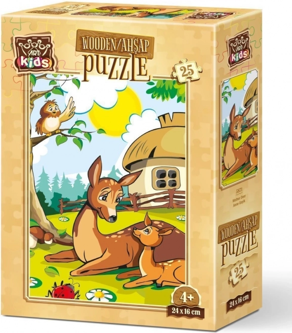 Holzpuzzle Rehmutter 25 Teile