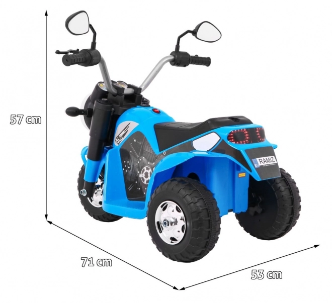 Minibike mit Akku für Kinder Blau mit Sound und LED-Lichtern