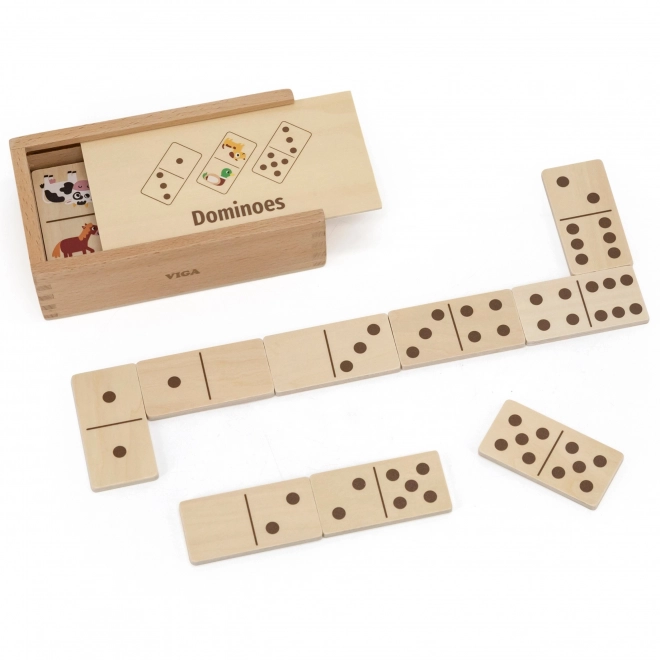 Viga Holz-Domino 2-in-1 Tiere und Zahlen