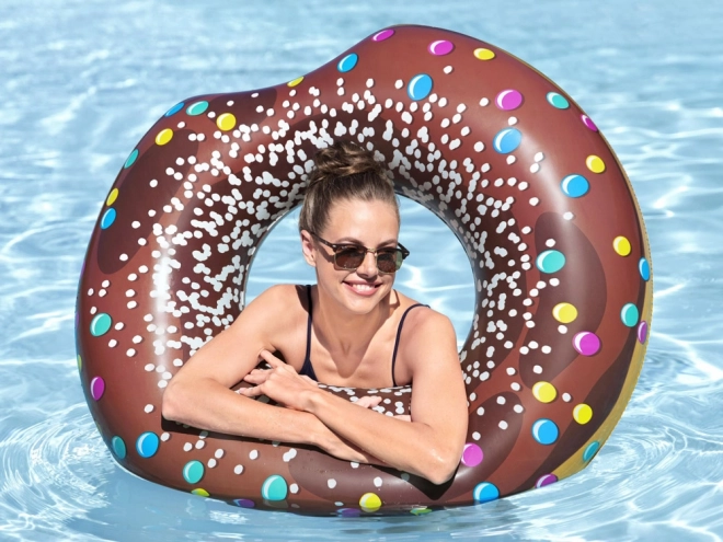 Aufblasbarer Schwimmring Donut Pink 107cm – braun