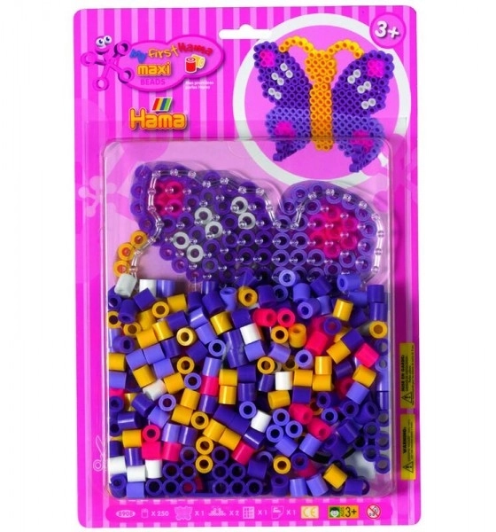 Bügelperlen Hama Maxi Schmetterling 250 Stk mit Platte