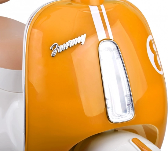Klassischer elektrischer Kinderscooter orange – Grün