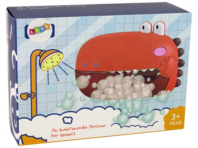 Badspielzeug für Kinder Dino - roter Blasengenerator mit Batterie