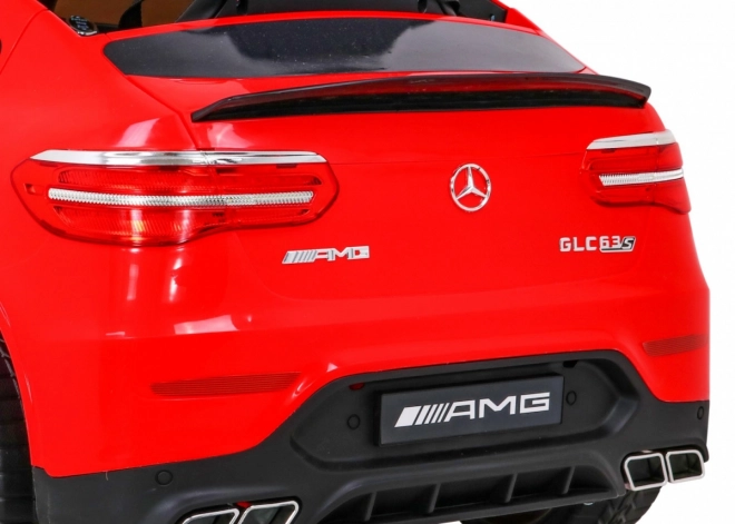 Mercedes Benz GLC63S für Kinder Rot + Fernbedienung + Antrieb 4x4 + MP3 LED + EVA + sanfter Start