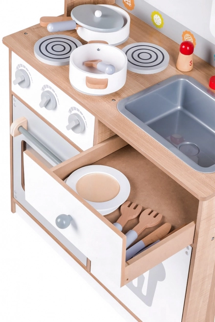 Holzkinderküche mit Zubehör Ecotoys