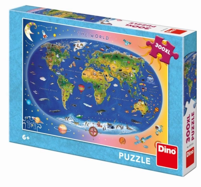 Dino Puzzle Weltkarte XL 300 Teile